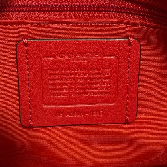 COACH REMI Pebbled Leather Three Compartments Satchel Top Handle Bag in Red - Picture 8 of 8